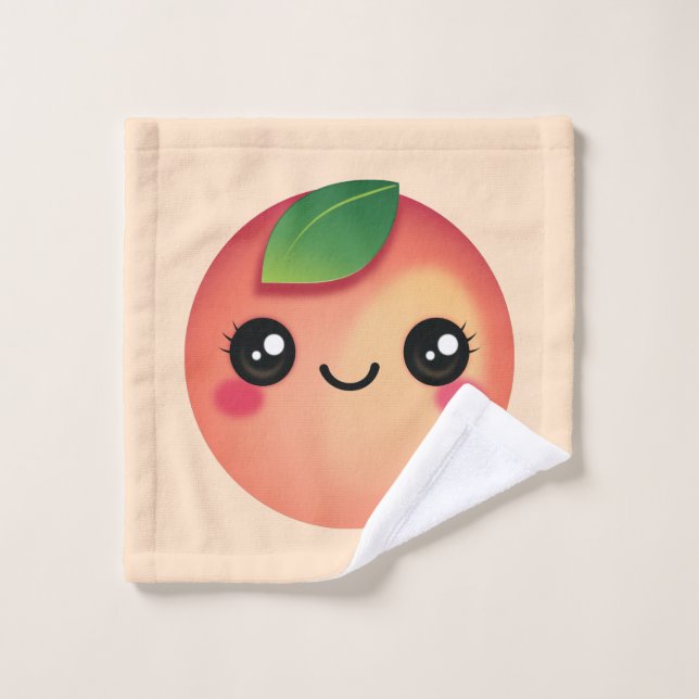 Kawaii Peach Wash Cloth (Wash Cloth)