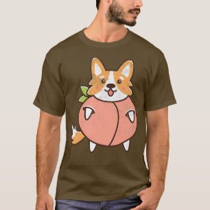 Kawaii Peachy Corgi Dog Puppy Lovers Cool Welsh Co T-Shirt