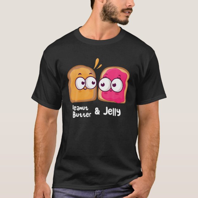 Kawaii Peanut Butter And Jelly Toast Matching Coup T-Shirt (Front)