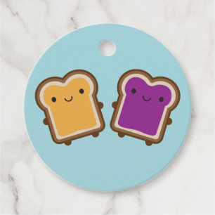 Kawaii Peanut Butter & Jelly Sandwich Couple Favour Tags