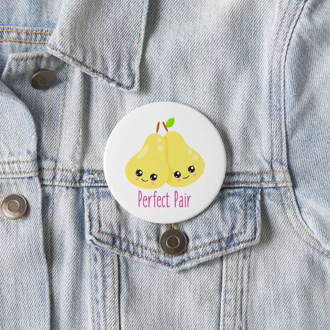 Kawaii Pear Couple Perfect Pair Funny Pun 7.5 Cm Round Badge (Creator Uploaded)