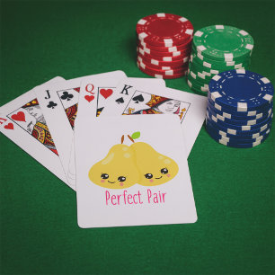 Kawaii Pear Couple Perfect Pair Funny Pun Playing Cards