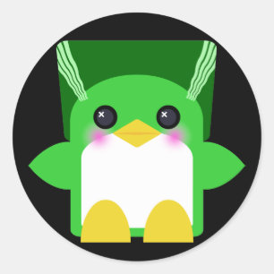Kawaii Penguin Bride Of Frankenstein Classic Round Sticker