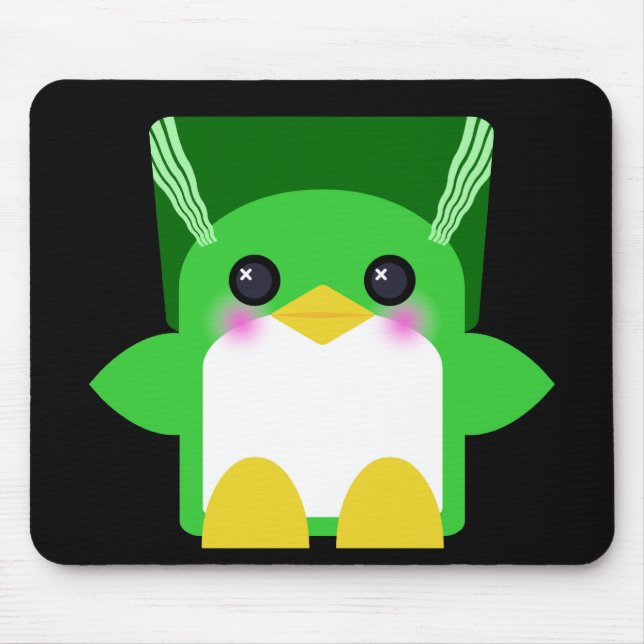 Kawaii Penguin Bride Of Frankenstein Mouse Mat (Front)