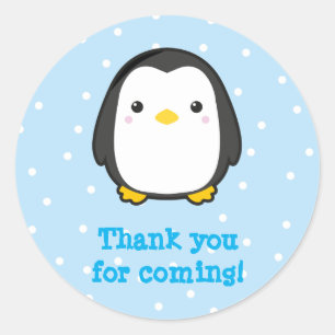 Kawaii Penguin Classic Round Sticker