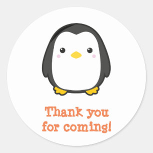 Kawaii Penguin Classic Round Sticker