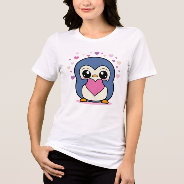 kawaii penguin Tri-Blend shirt (Front)