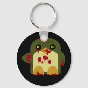 Kawaii Penguin Zombie Gruesome Horror Key Ring