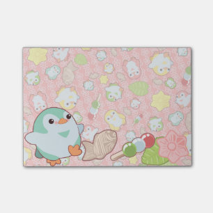 Kawaii Penguins and Wagashi Post-it Notes