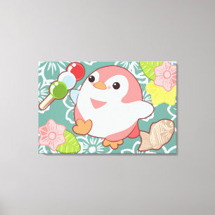 Kawaii Penguins Canvas Print