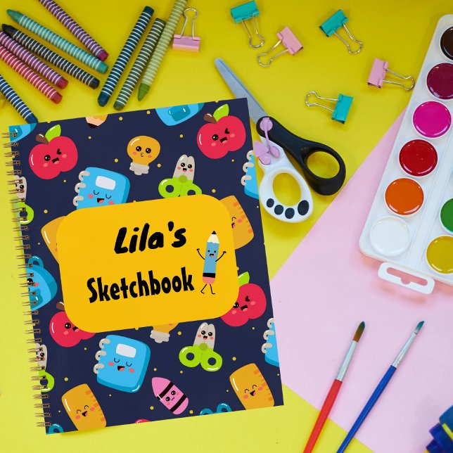 Kawaii Personalised Sketchbook for Kids Notebook (Creator Uploaded)