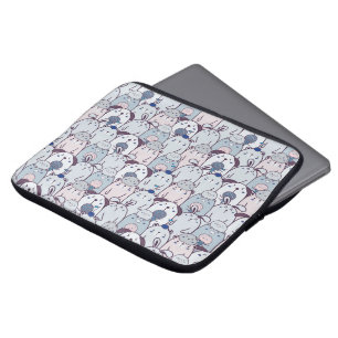 Kawaii Pets & Ice Cream Pattern Laptop Sleeve