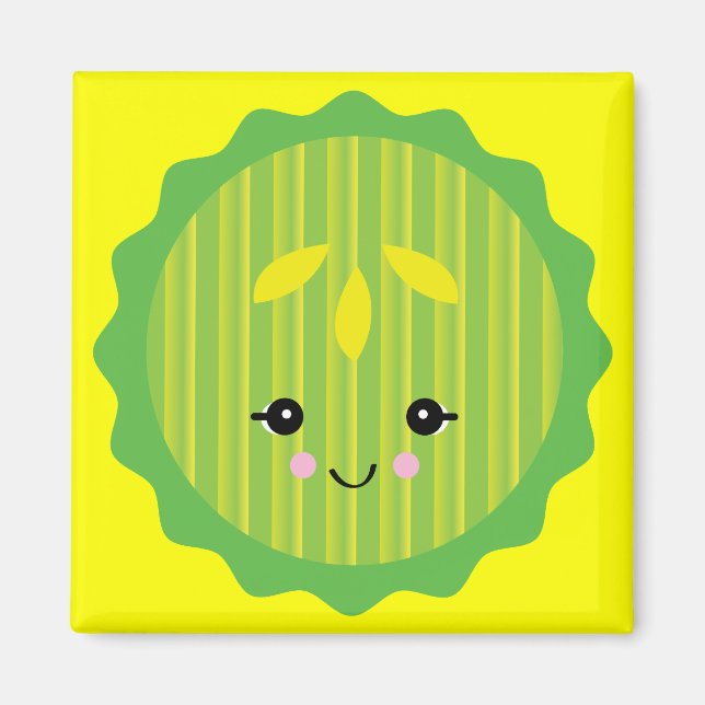 kawaii pickle slice magnet (Front)