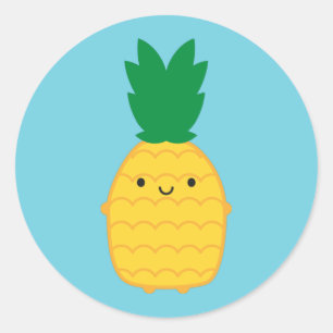 Kawaii Pineapple Classic Round Sticker