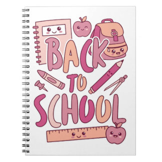 Kawaii Pink Back To School Cute Supplies Student Notebook
