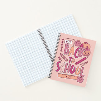 Kawaii Pink Back To School Cute Supplies Student Notebook