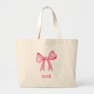 Kawaii Pink Bow Aesthetic Tote Bag
