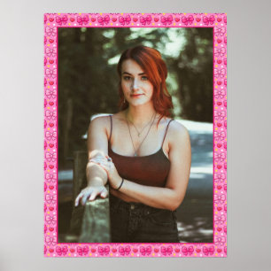 Kawaii Pink Bows Custom Photo Poster