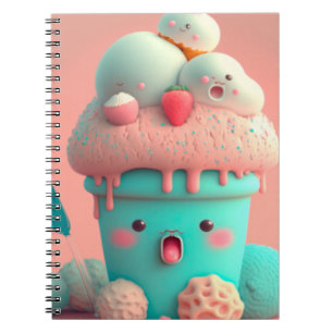 Kawaii pink cute ice cream notebook