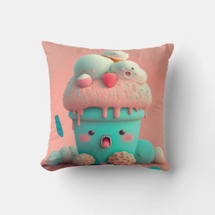 Kawaii pink cute ice cream notebook cushion