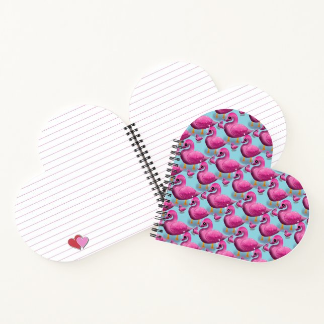 Kawaii Pink Duck Pattern – Adorable Aesthetic Maxi Notebook (Inside)