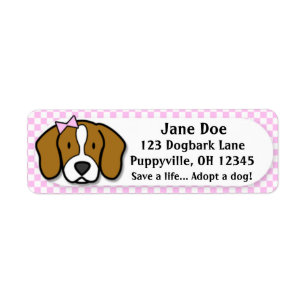 Kawaii Pink Gingham Beagle