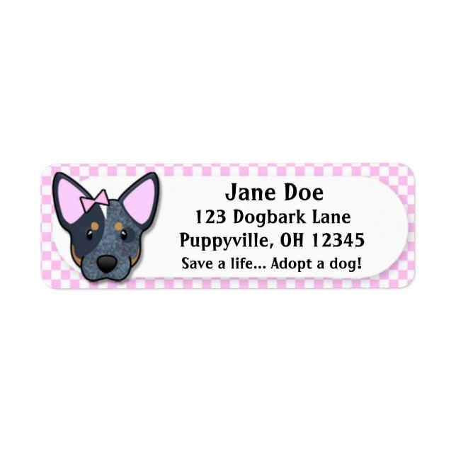 Kawaii Pink Gingham Blue Heeler (Front)