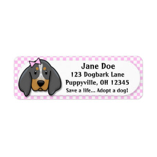 Kawaii Pink Gingham Bluetick Coonhound