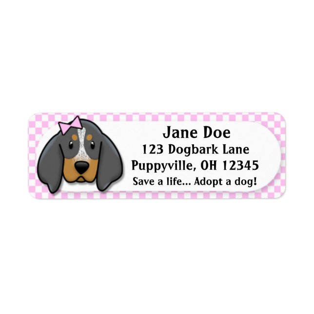Kawaii Pink Gingham Bluetick Coonhound (Front)