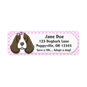 Kawaii Pink Gingham English Springer Spaniel