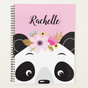 Kawaii Pink Girl Panda Bear Face Planner