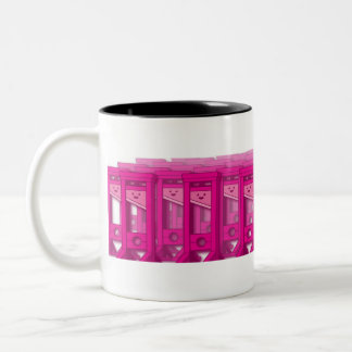 Kawaii Pink Guillotine army coffee mug. Chop Chop! Two-Tone Coffee Mug