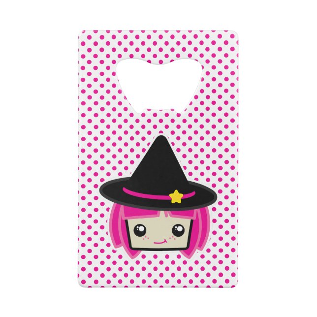 Kawaii Pink Haired Witch Bottle Opener (Back)