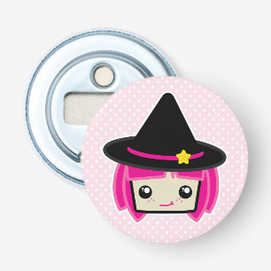 Kawaii Pink Haired Witch Bottle Opener