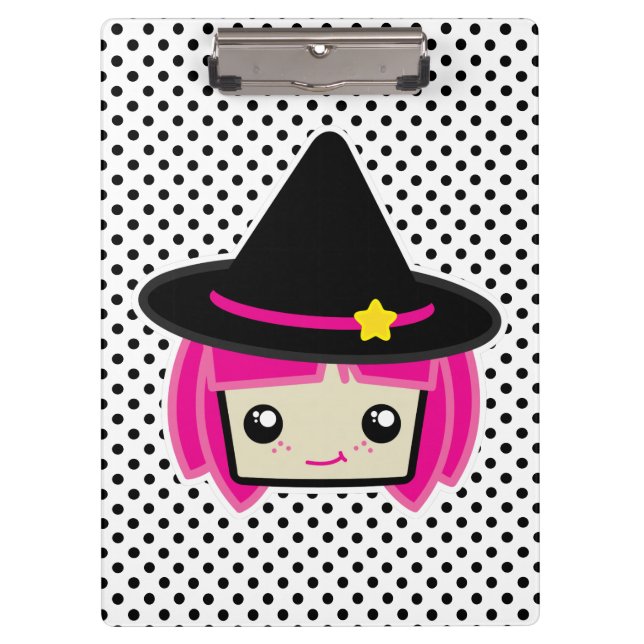 Kawaii Pink Haired Witch Clip Board (Front)