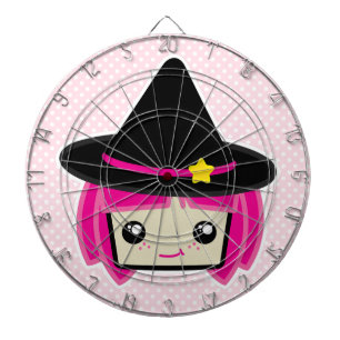 Kawaii Pink Haired Witch Dart Board