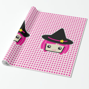 Kawaii Pink Haired Witch Gift Wrap