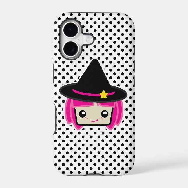 Kawaii Pink Haired Witch iPhone Case (Back)