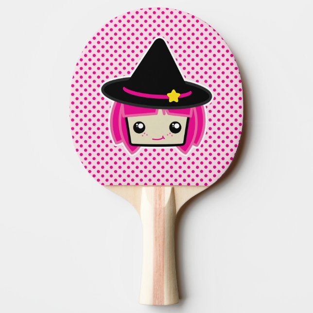 Kawaii Pink Haired Witch Ping Pong Paddle (Back)