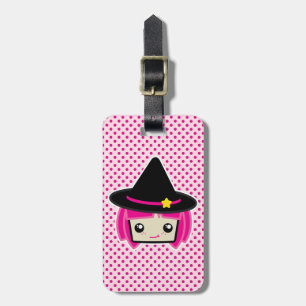 Kawaii Pink Haired Witch Travel Luggage Tags