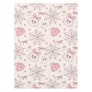 Kawaii Pink Halloween Ghosts & Pumpkin (2) Tablecloth