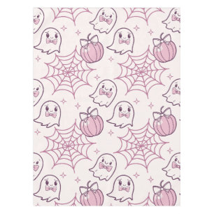 Kawaii Pink Halloween Ghosts & Pumpkin Tablecloth