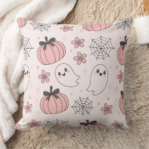 Kawaii Pink Halloween Ghosts & Pumpkins Cushion