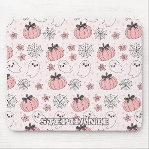 Kawaii Pink Halloween Ghosts & Pumpkins Mouse Mat
