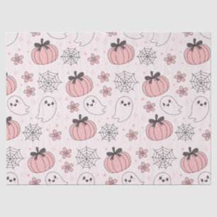 Kawaii Pink Halloween Ghosts & Pumpkins Tissue Paper
