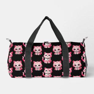 Kawaii Pink Kitty Cats Design Duffle Bag