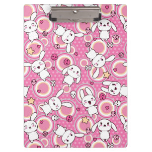 kawaii pink pattern clipboard
