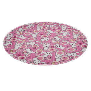 kawaii pink pattern cutting board