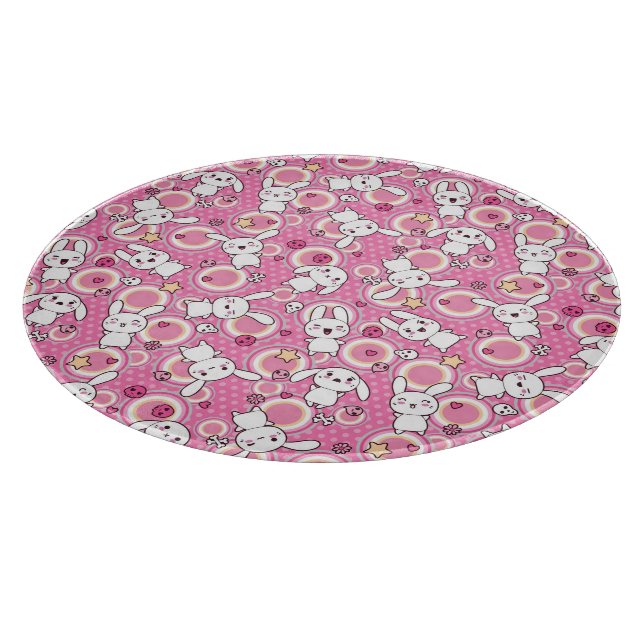 kawaii pink pattern cutting board (Corner)