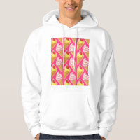 Kawaii pink pattern with strawberry ice cream